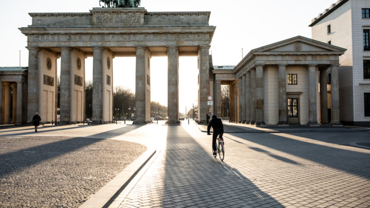 Empty Brandenburg gate during the COVID-19 crisis