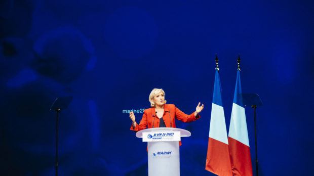 Meeting of Marine Le Pen at the Zenith of Paris.Marine Le Pen : Meeting au Zénith de Paris.