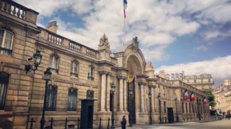 Élysée Palace with Police around, Paris, France